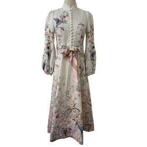 zimmermann august plunge midi dress Buy Zimmermann Blue August Plunge Midi Dress in Linen For Women Online
